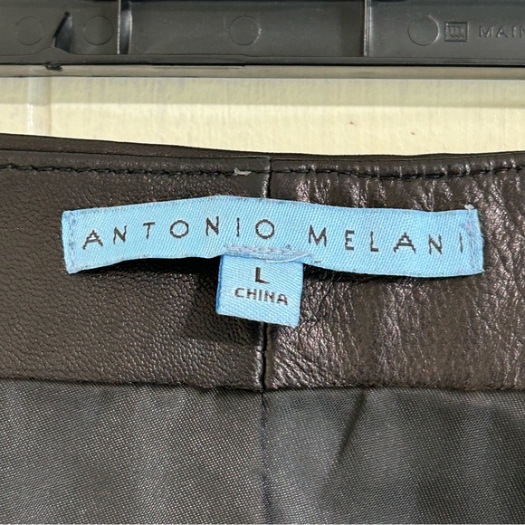 ANTONIO MELANI Soft Black Leather 100% Genuine Leather Pencil Skirt Size Large. - Picture 12 of 13